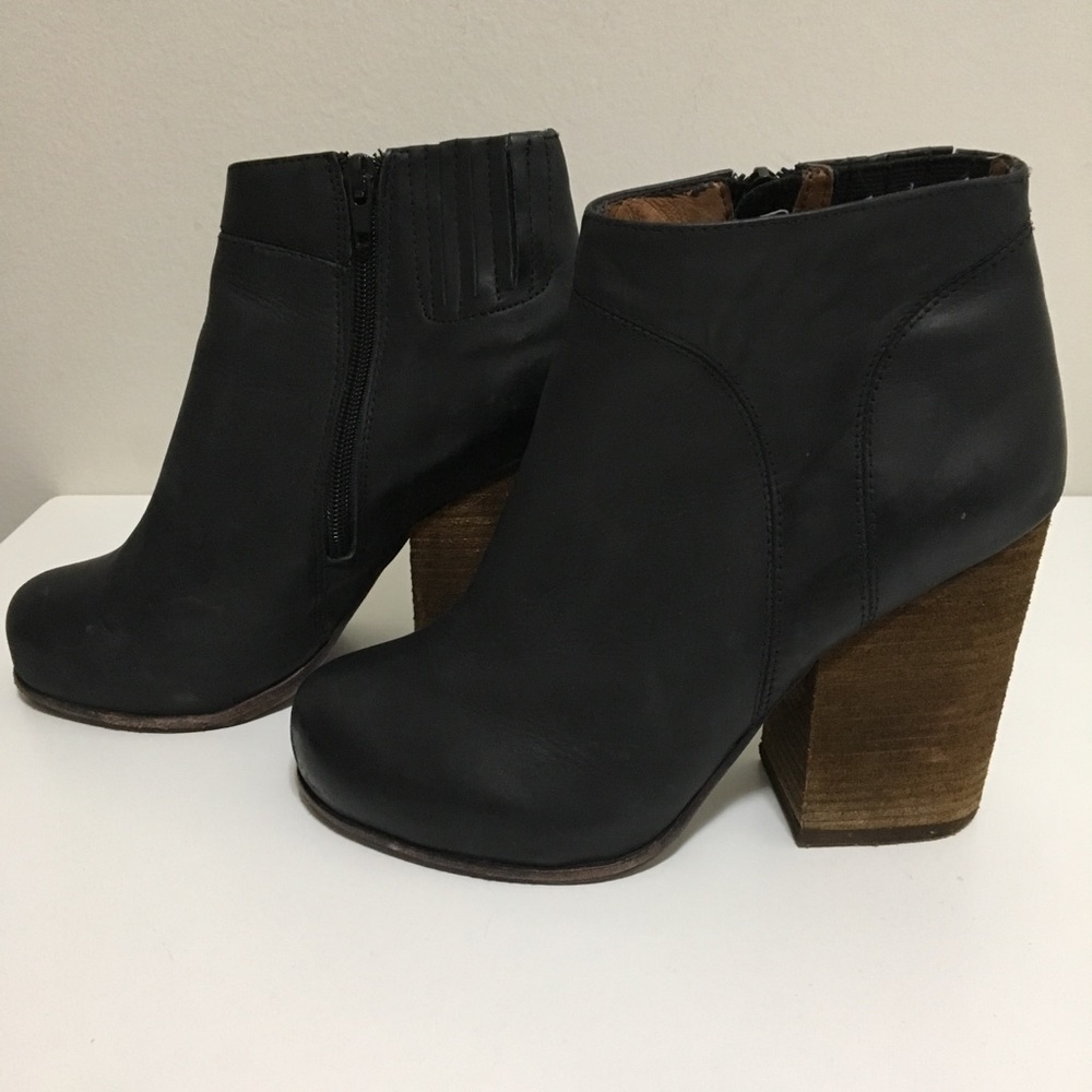 Jeffery Campbell Hanger Black Leather Ankle Boot